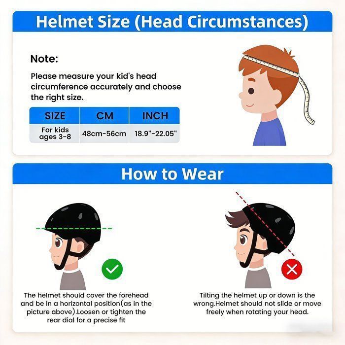 Casco de bicicleta infantil ajustable de 48-56 cm, casco para niñas y niños de 3 a 8 años, casco protector para ciclismo, patinaje en línea, monopatín y patinete.