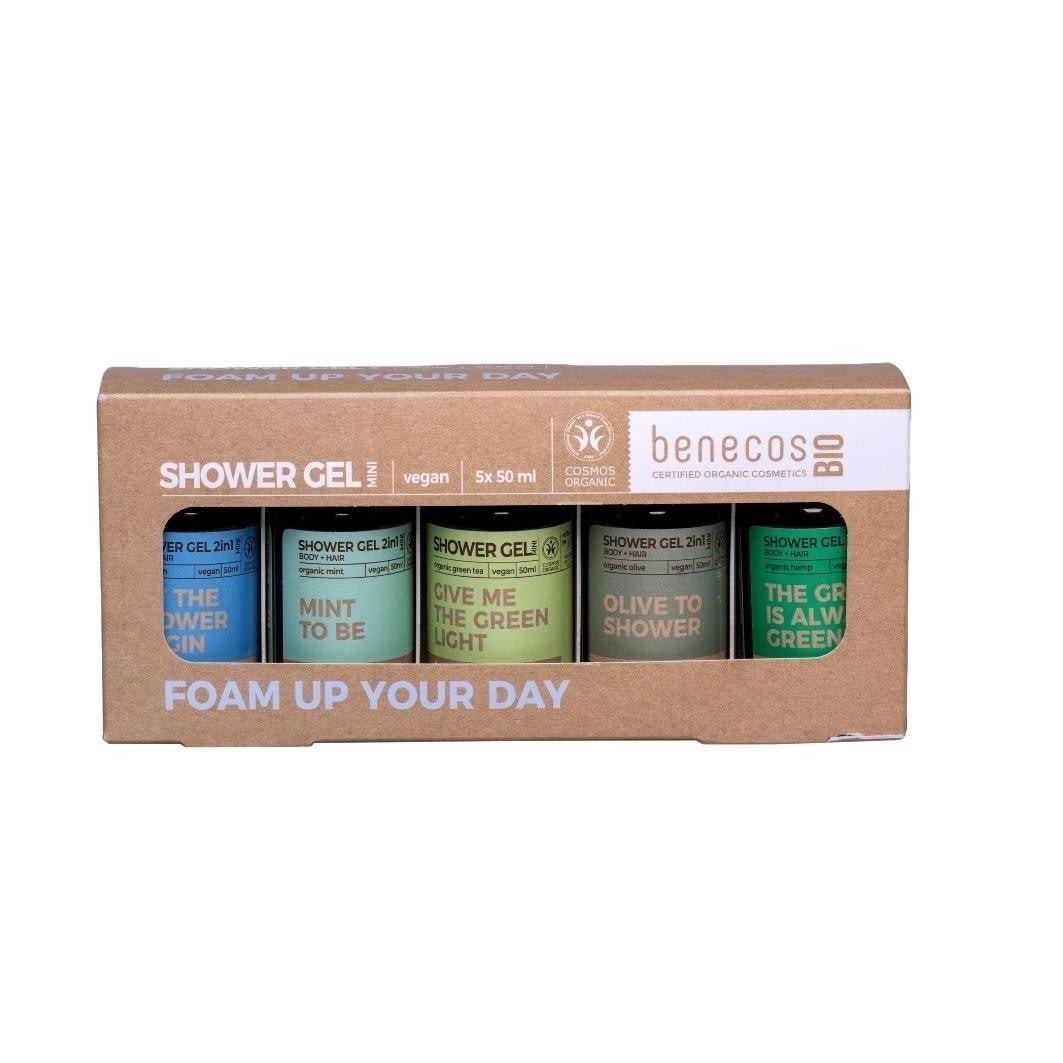 benecos Poklon set organskih pjenastih gelova za tuširanje - 5 x 50 ml