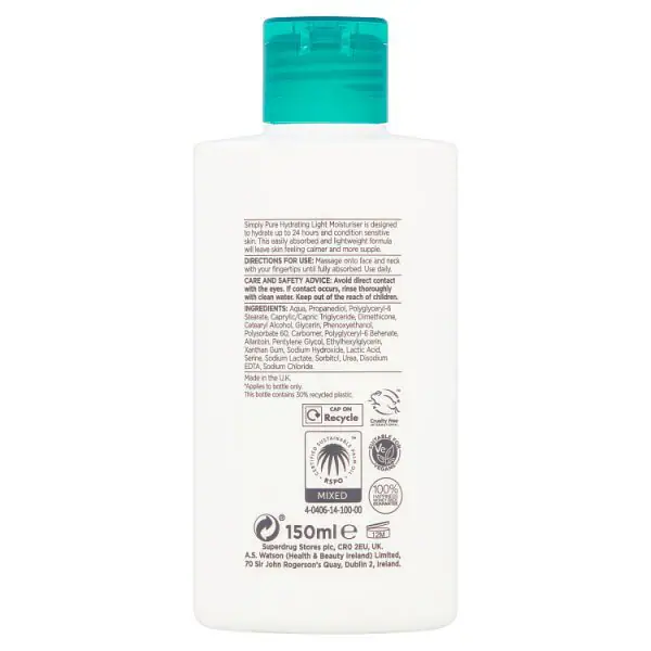 Crema idratante leggera Simply Pure 150 ml