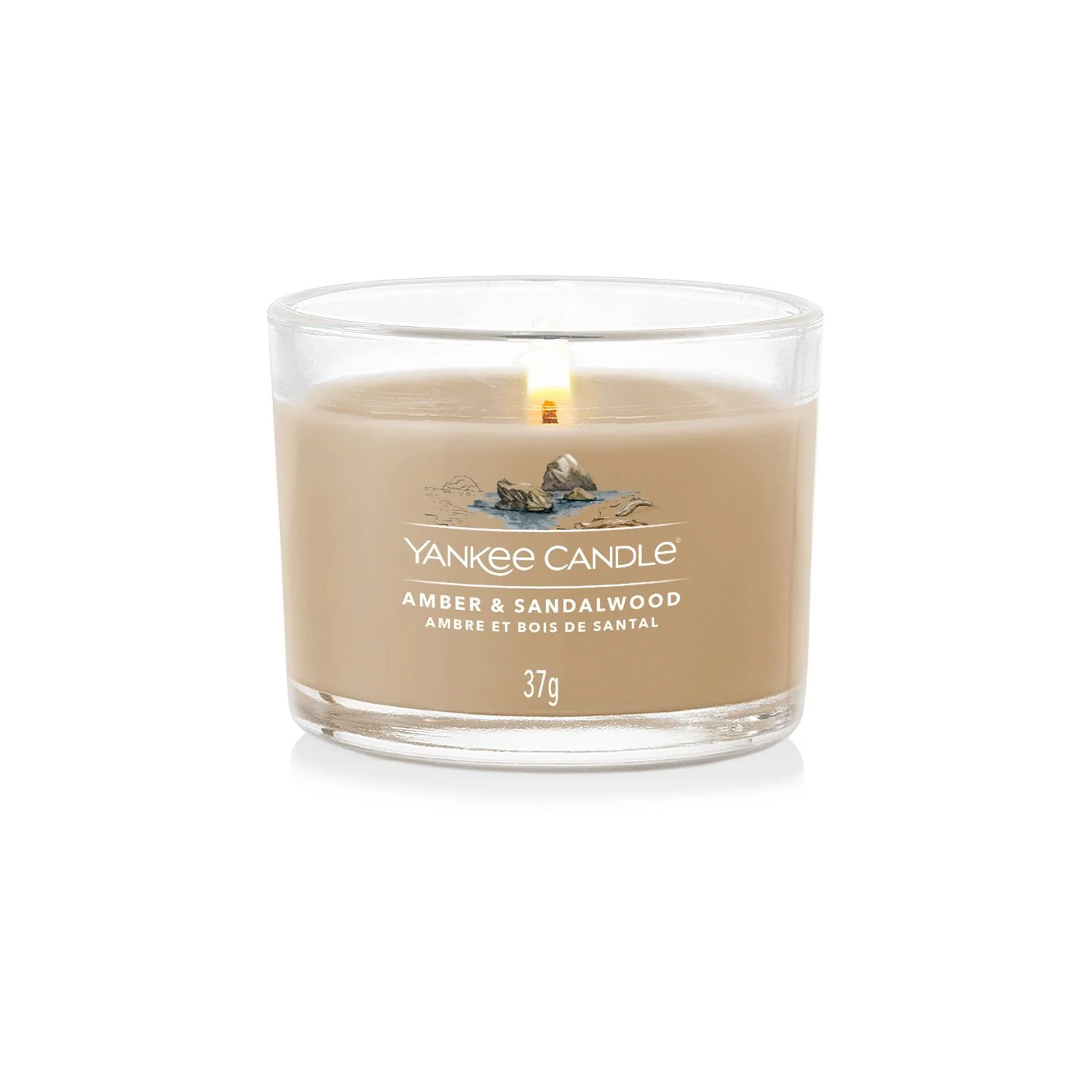 Filled Votive Candles Amber & Sandalwood - Candela Profumata