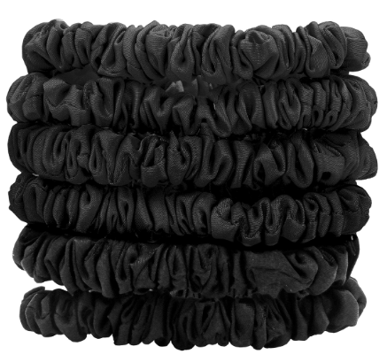 Sada 6 gumičiek Silky Knots, čierna Doplnky do vlasov