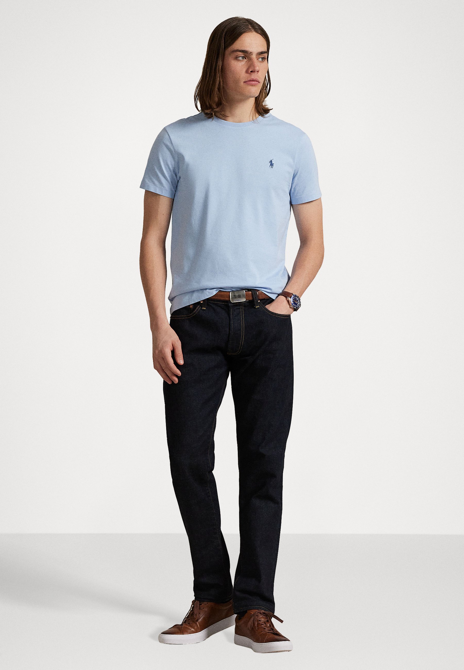 Polo Ralph Lauren CUSTOM SLIM FIT JERSEY CREWNECK T-SHIRT - T-shirt basic - southport blue