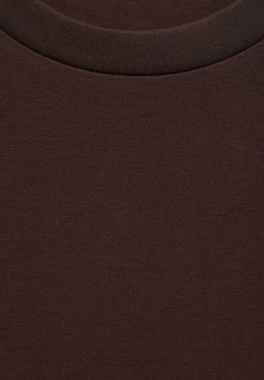 T-shirt Mango Basic - marrone scuro