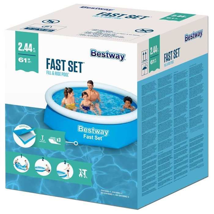 Piscine gonflable - Bestway - 57265 - 244x61 cm - Bleu - Tritech
