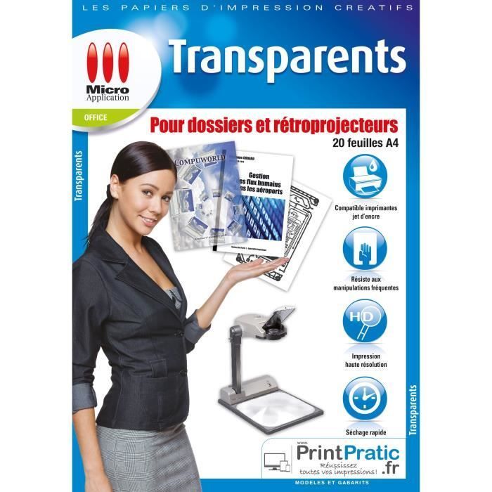 Transparencies for Folders and Overhead Projectors - 20 Sheets
