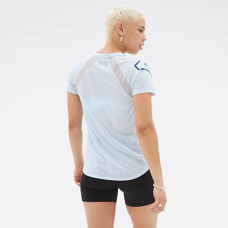 Femme Impact Run T-shirt met korte mouwen en print - STARLIGHT HEATHER