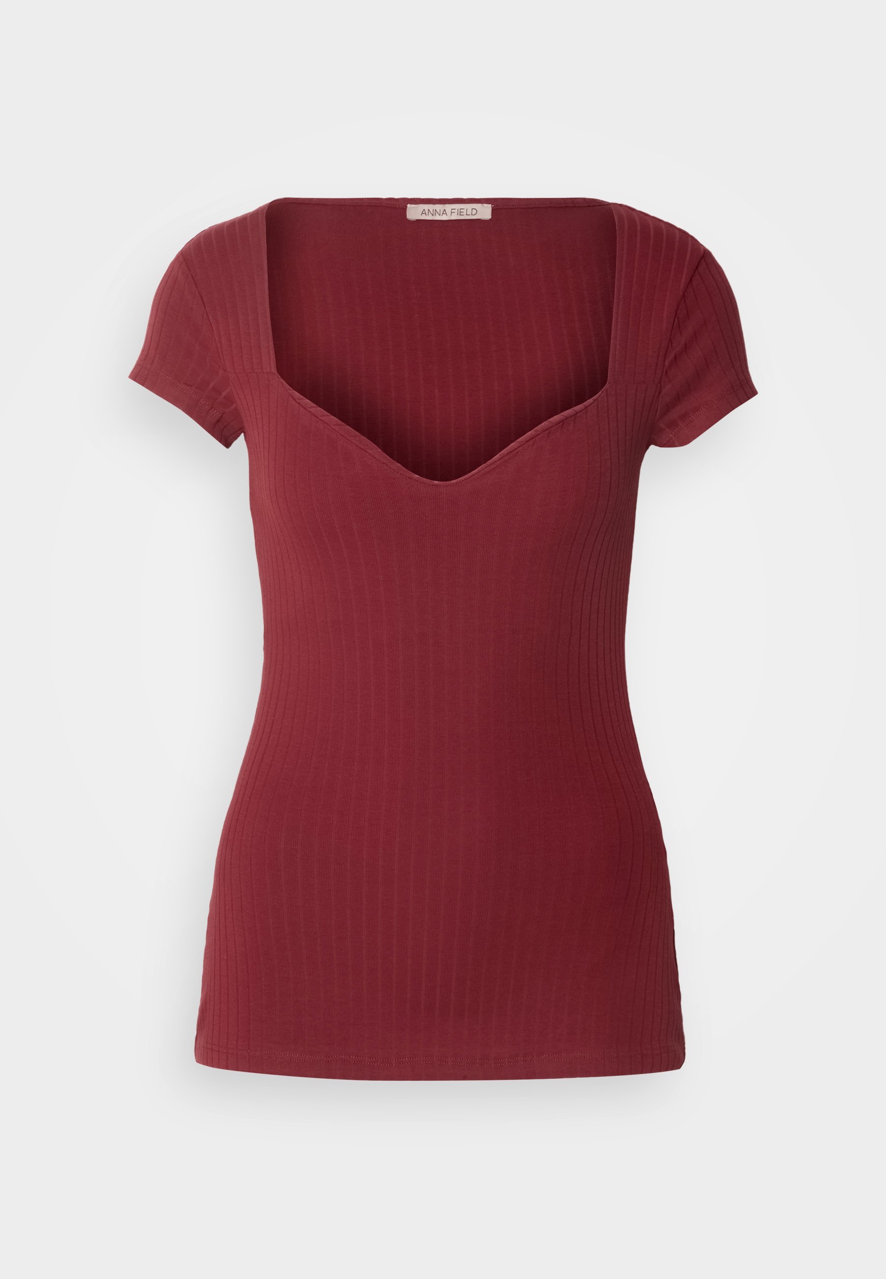 Anna Field Basic T-shirt - donkerrood