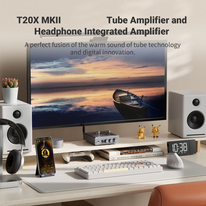 Amplificador de potencia estéreo integrado - RNCYN - T20X MKII - 300W - Bluetooth - Válvulas de vacío - Clase D