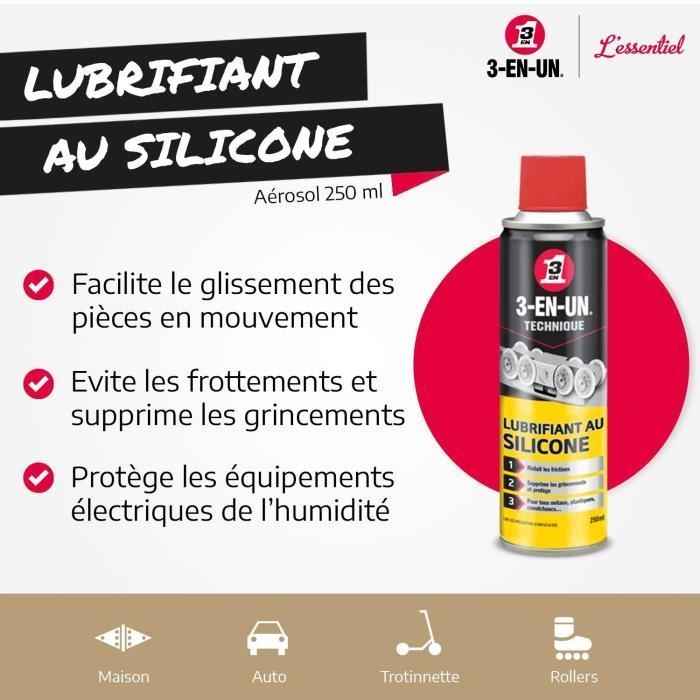 Lubricante de silicona en aerosol 3 en 1 - 250 ml