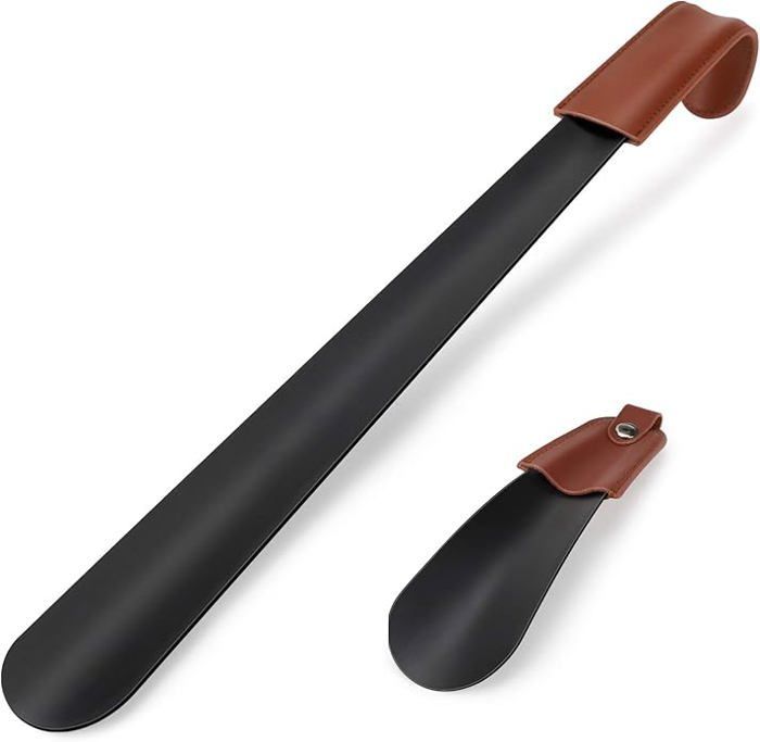 Shoehorn with long handle, 42 cm + leather shaft 16 cm