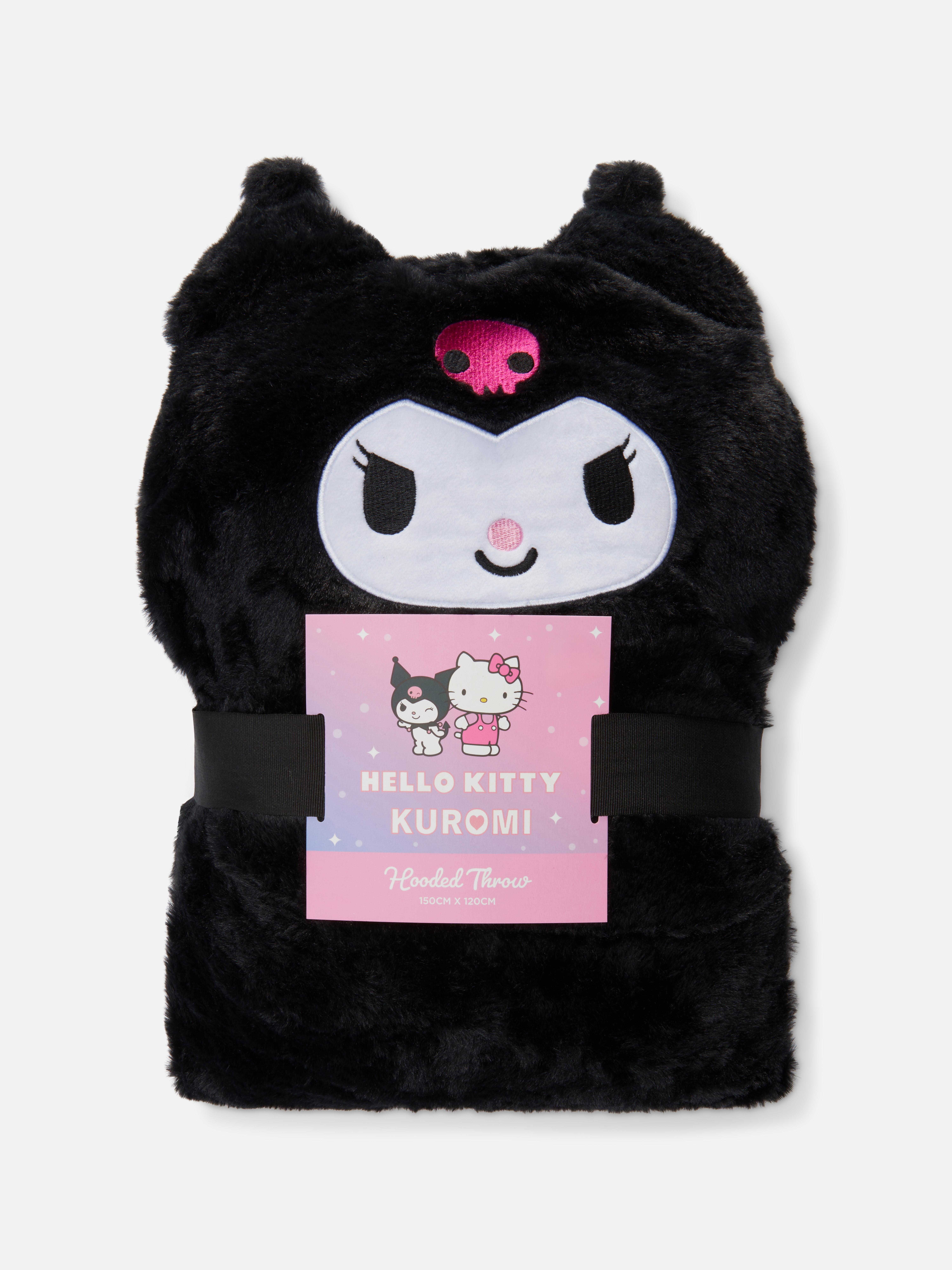 Pătură cu glugă Kuromi de la Hello Kitty O pătură cu glugă și un design Kuromi