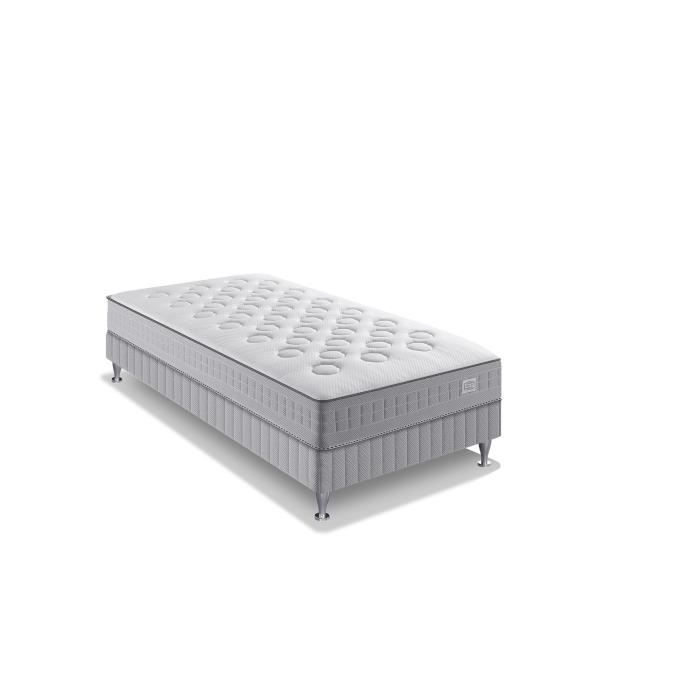 Conjunto de colchón SIMMONS 90x190 + base de láminas - Muelles ensacados - Espuma viscoelástica - 24 cm - SW2