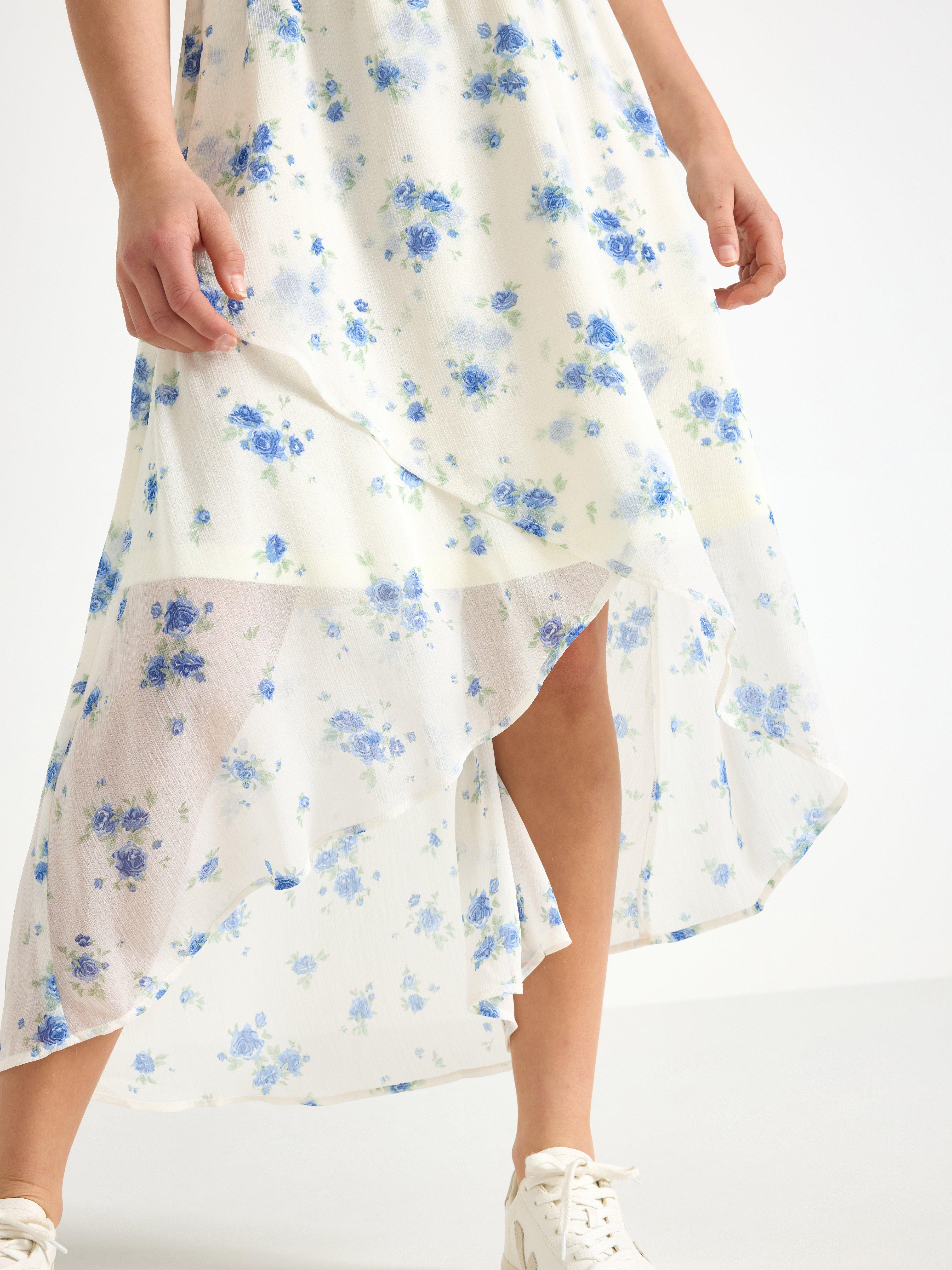 Rochie din șifon Off White