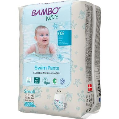 Bambo Nature plavecké kalhotky Sensitive Skin S 7-12 kg dětské plenky 12 kusů 12 kusů