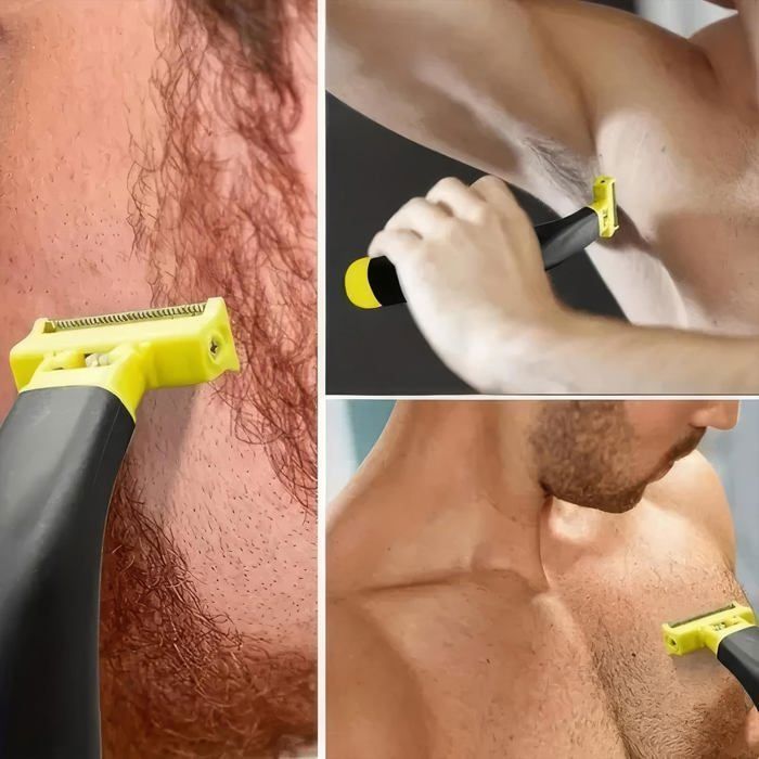 Rasoir électrique pour homme avec 4 Têtes Interchangeables, Tondeuse Barbe Hybride 360° , double rasage humide et sec