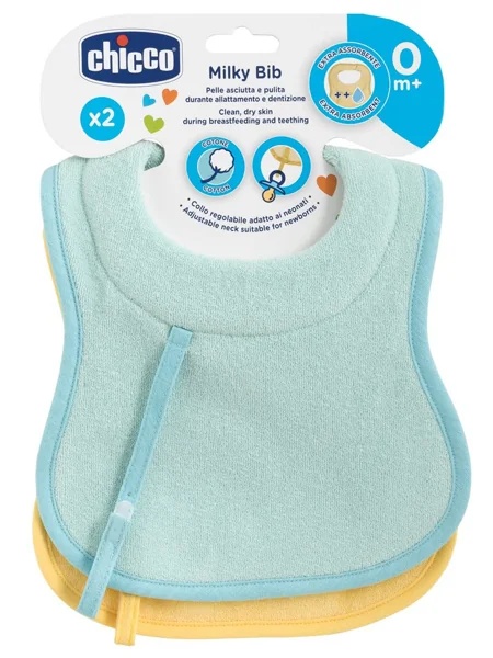 Bavoirs Chicco 0 mois+ 2 pièces bleu clair