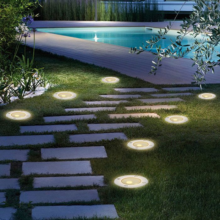 x 3W In-Ground Lights, LED Bulb Included, Outdoor Lights, Integrated Floodlights, IP65, LED Ground Lights