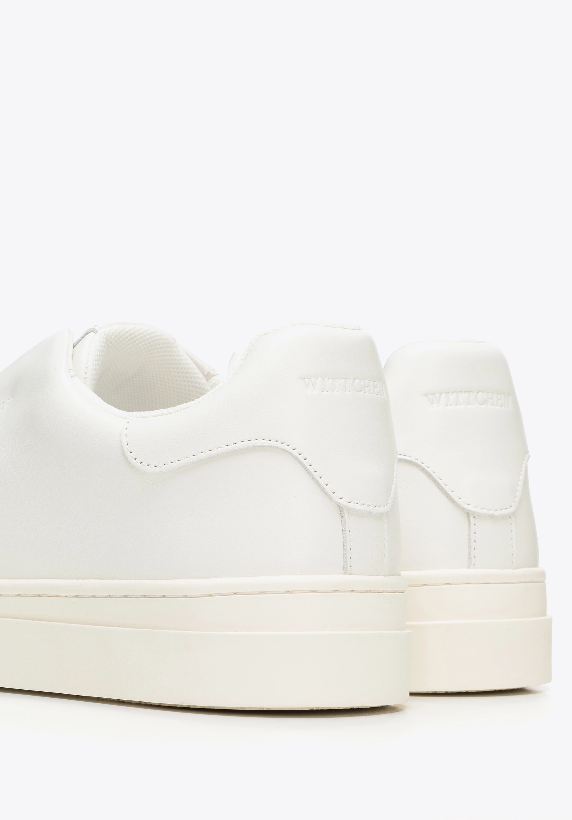 Męskie sneakersy ze skóry naturalnej wsuwane złamana biel