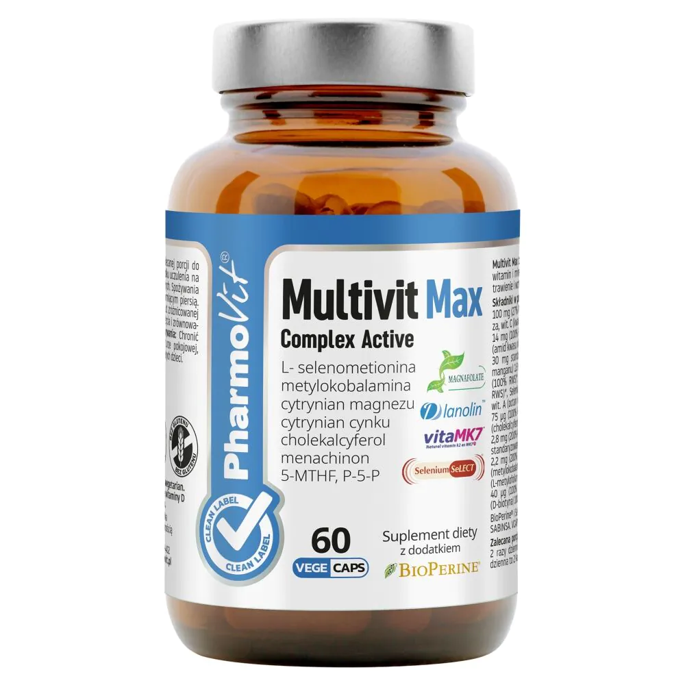 PharmoVit Clean Label Multivit Max Zestaw witamin i minerałów Kapsułki