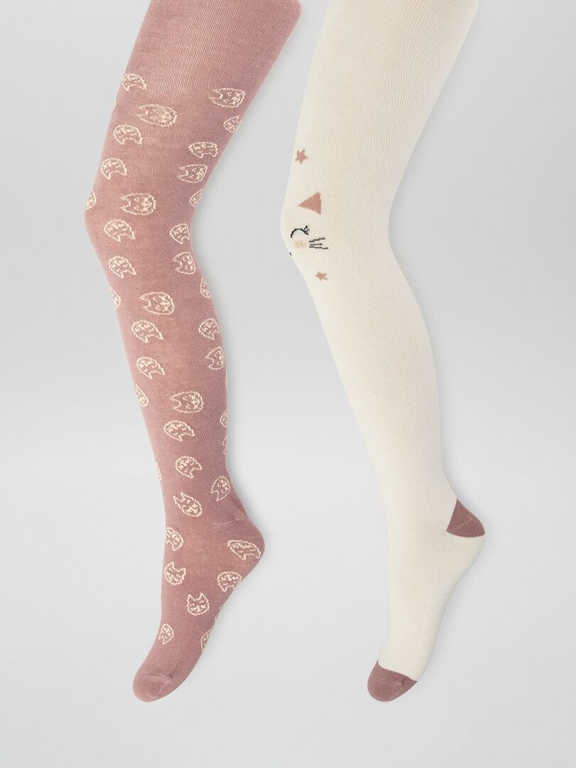 Conjunto de 2 medias de punto estampadas - MARRÓN