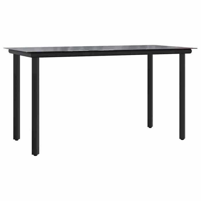 BURKE 5-Piece Garden Dining Set - Textilene and Steel - Table 140x70x74 cm - Chairs 55x61.5x90 cm - Black