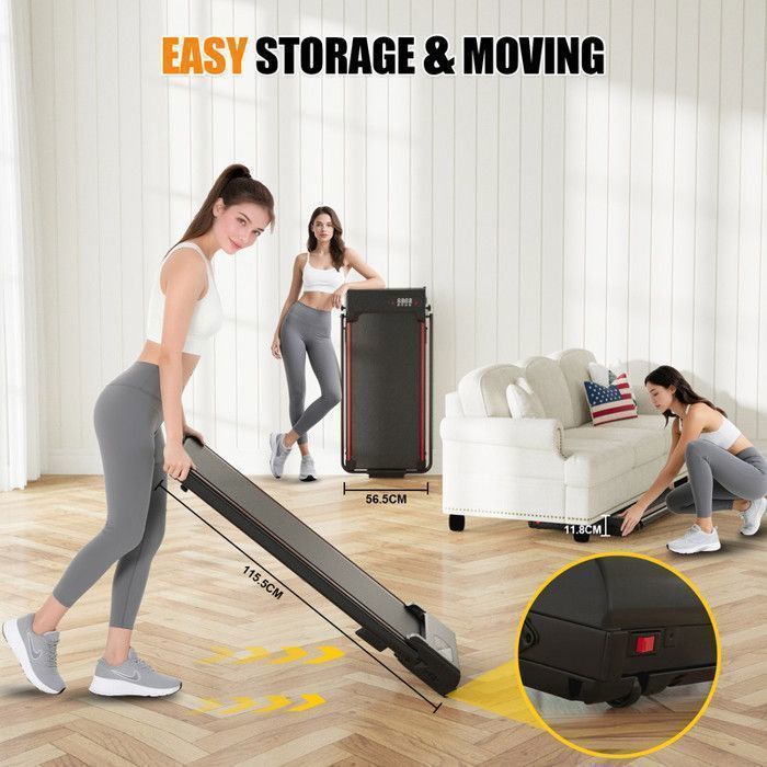 Tapis roulant pieghevole - Pedana 3 in 1 con inclinazione del 7% - Velocità regolabile da 1 a 8 km/h - Superficie 38,5 x 90 cm