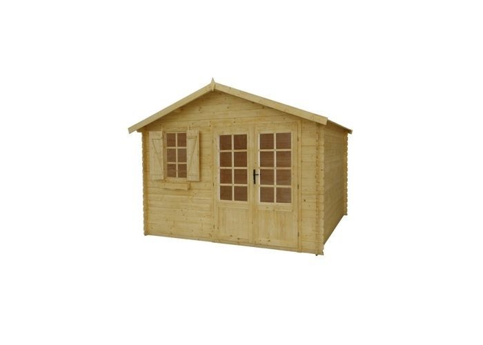 Houten tuinschuur - 16m² - 4x4m - 28mm dik - Kleur: naturel - DOM130