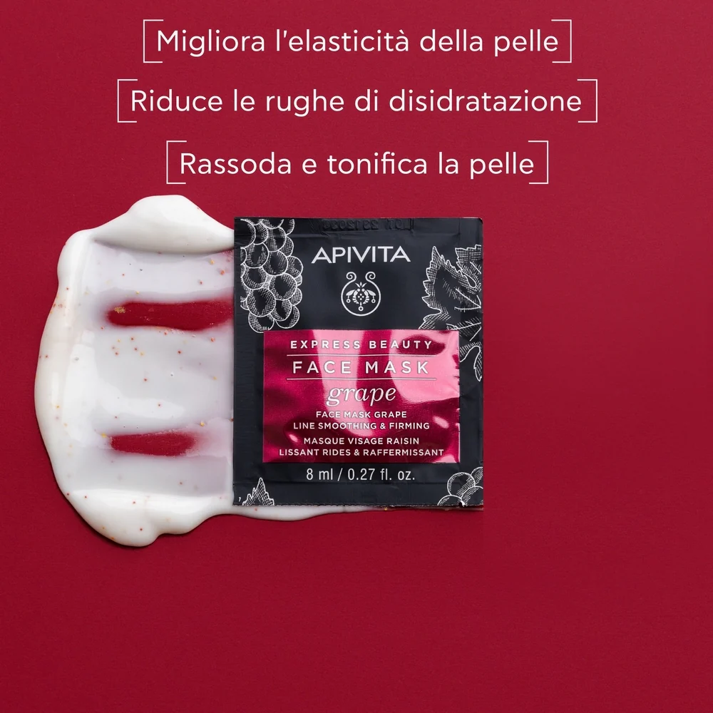 Express Beauty - Viso Maschera Viso Liftante e Rassodante all'Uva - Maschera Anti-età viso
