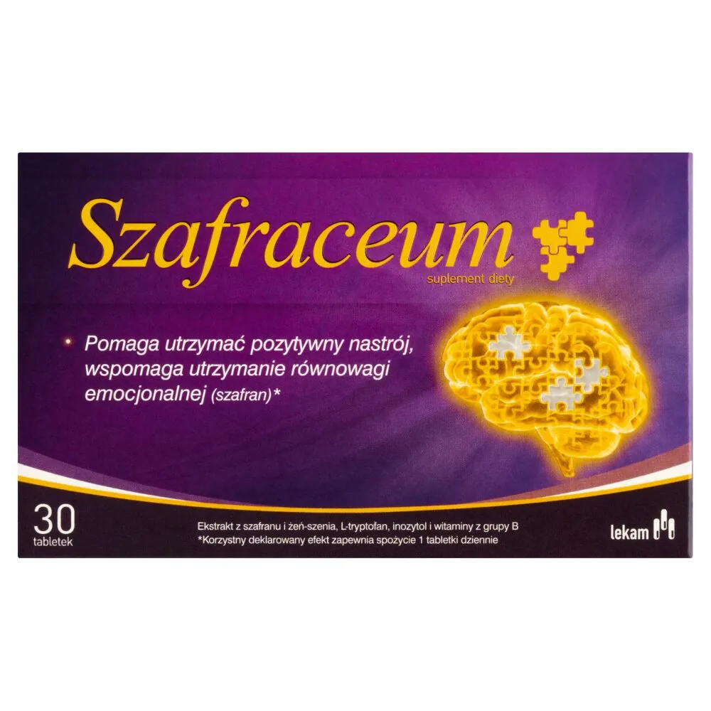 Szafraceum, Suplement diety na dobry nastrój, Tabletki