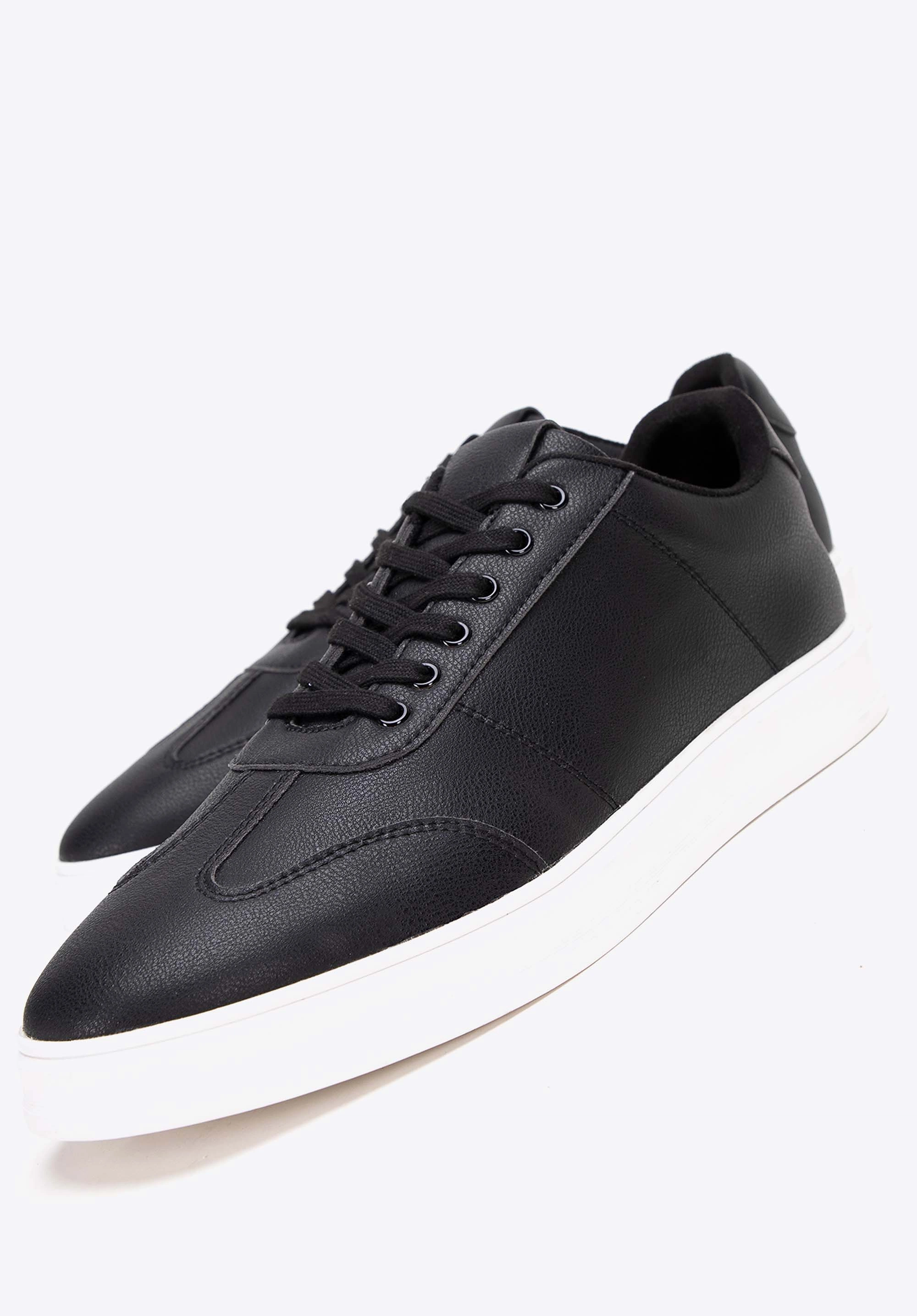 Męskie sneakersy z ekoskóry klasyczne czarne