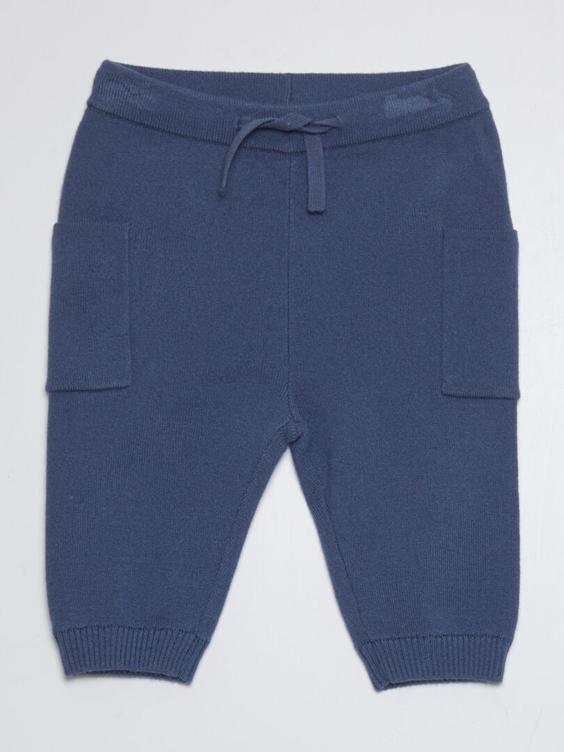 Joggingbroek met opgestikte zakken + sokken - BLAUW