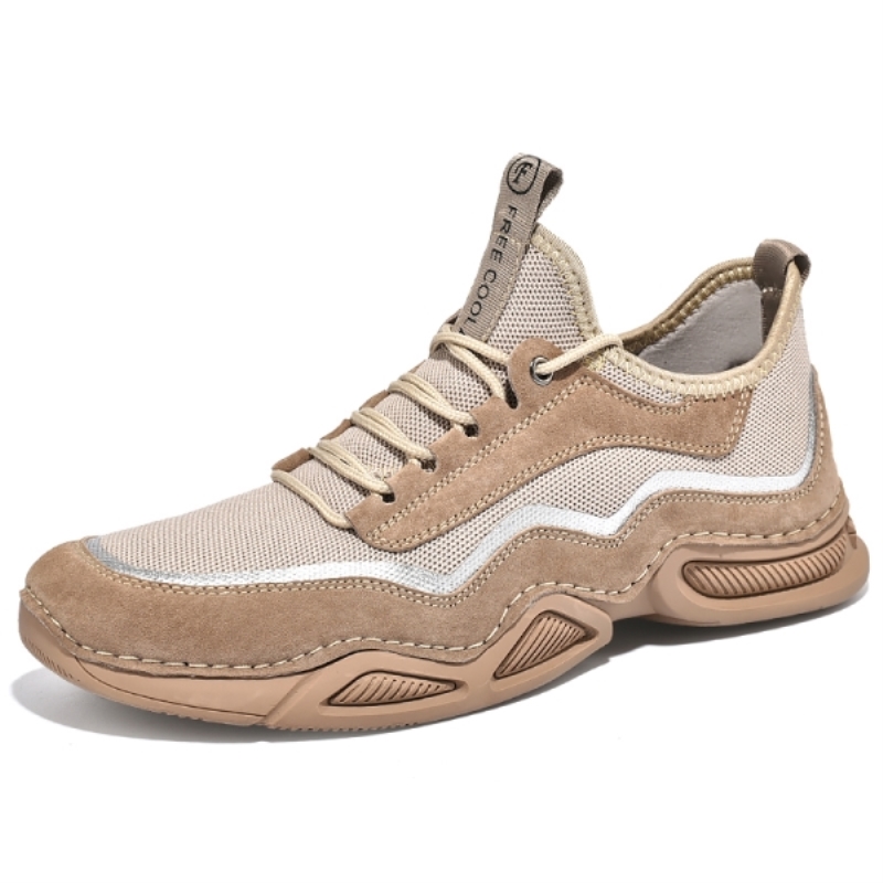 Scarpe casual da uomo traspiranti in rete, scarpe da ginnastica leggere in mesh da uomo, scarpe da passeggio per esterni, scarpe da guida in pelle fatte a mano da uomo