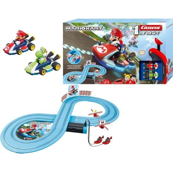 Circuito Mario Kart - CARRERA-TOYS - Set completo con 2 auto telecomandate e controller
