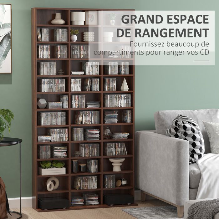 HOMCOM - Librería - Madera - 102x24x195cm - Marrón