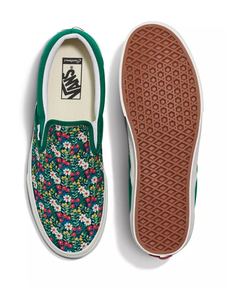 Customs Image Library Green Floral Slip-On Shoe
