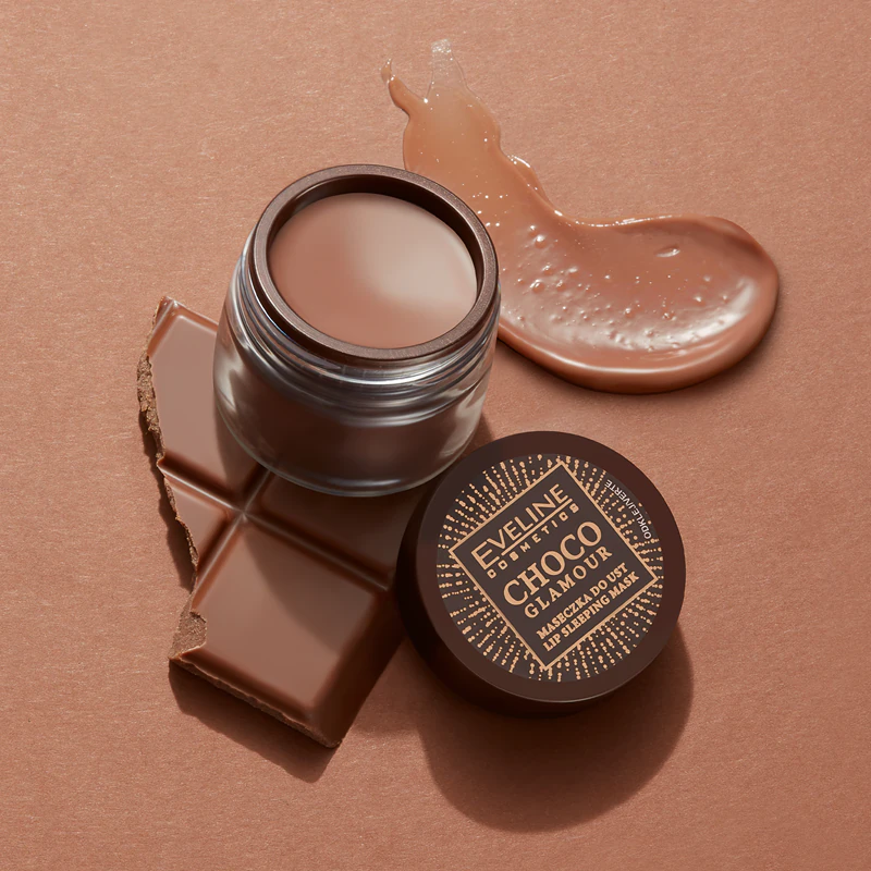 Máscara labial noturna regeneradora Choco Glamour da Eveline Cosmetics