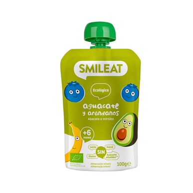 Sachet de boisson Smileat avocat et myrtille 6M, purée de fruits 100 g