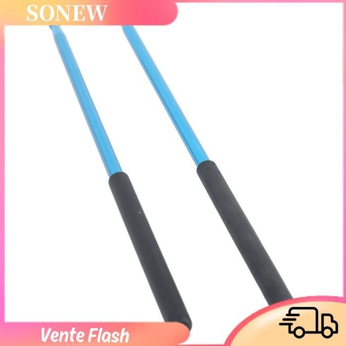 Baquetas Sonew Classic Metal antideslizantes de aleación de aluminio, 2 unidades, para instrumentos de percusión, W119 Azul