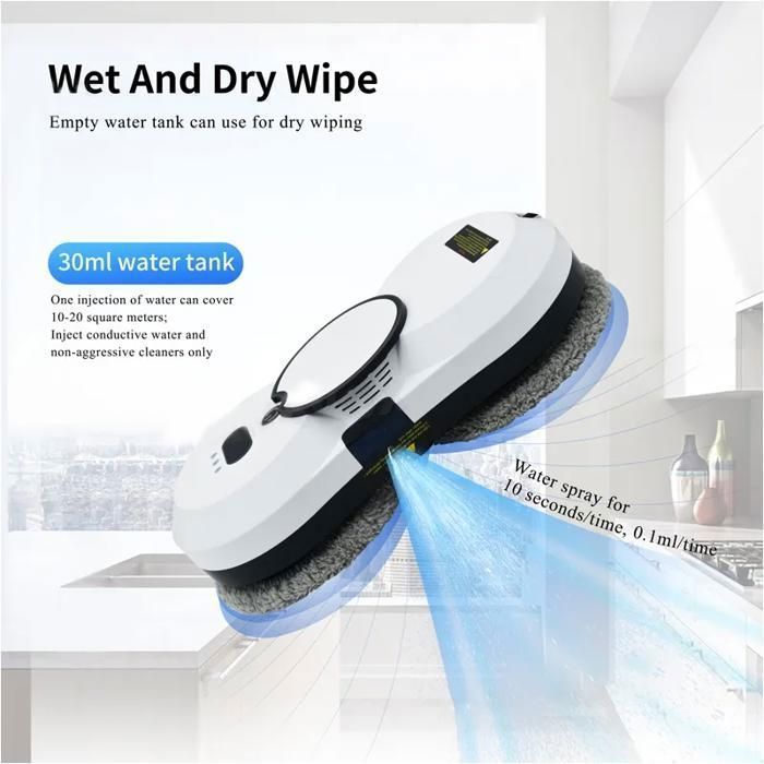 Electric Window Cleaning Robot, 5600PA Powerful Suction, Electric Spray, 3 Cleaning Modes, Remote Control, 10 Cleaning Cloths