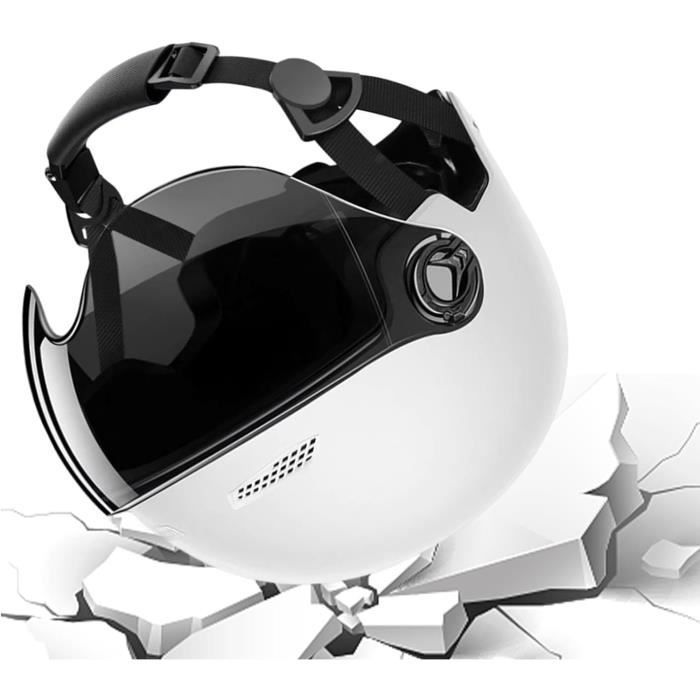 Casque de vélo avec visière - AQSACOKIYA - Casque Trottinette Electrique - Haute protection - Taille 54-62cm - Blanc