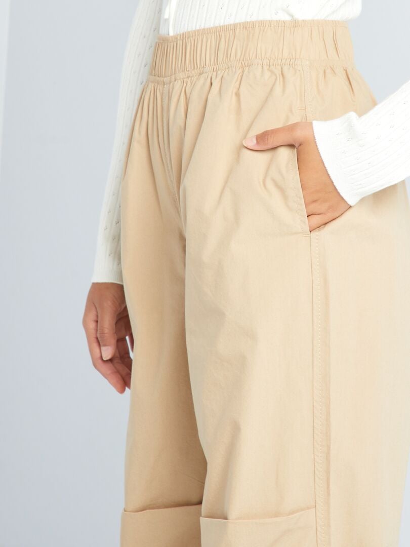 Nylon parachutebroek - BEIGE