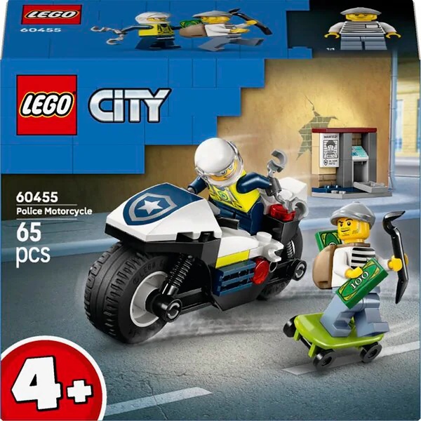 LEGO City 60455 Policijas motociklu pakaļdzīšanās
