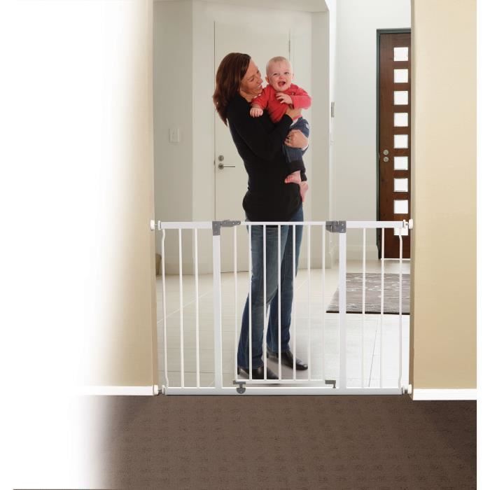 DREAMBABY Barrière de sécurité Extra large LIBERTY - Par pression - L 99/105,5 x H 75 cm - Blanche