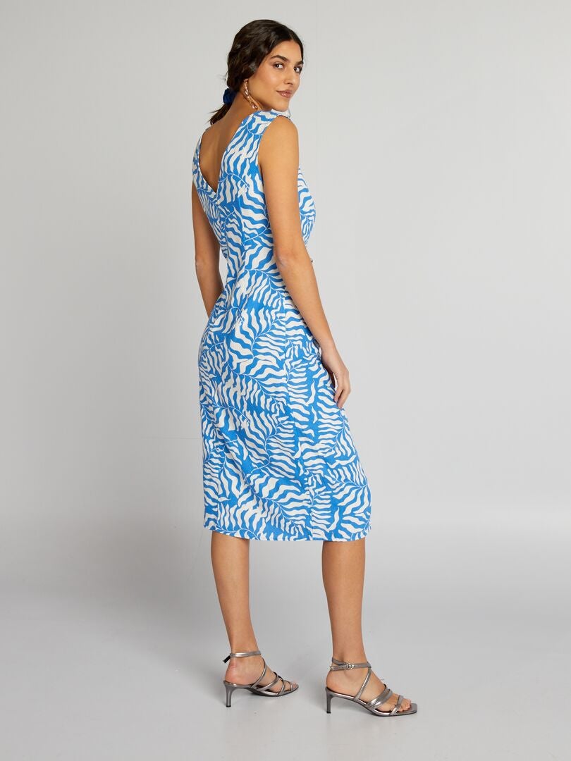 Vestido midi sem mangas - AZUL