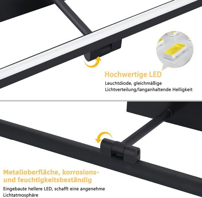 Homefire Lampe à miroir LED salle de bain 6W blanc neutre 4000K pinçable Applique murale chrome