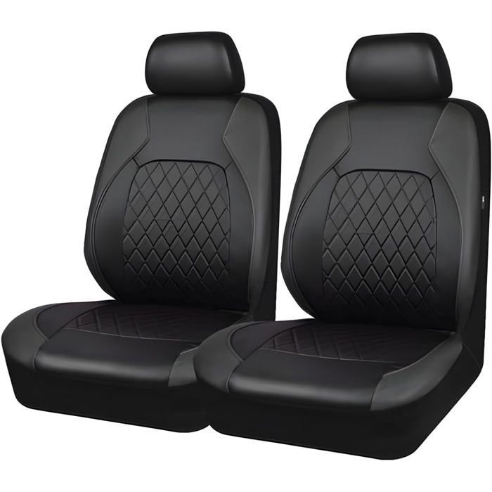 Set completo di 2 coprisedili universali per auto, coprisedili in similpelle impermeabili, set di etichette