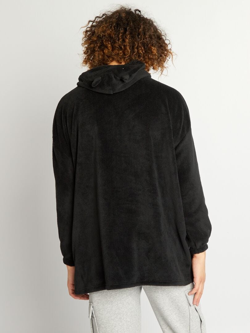 'Batman' fleece badjas - Zwart/Geel