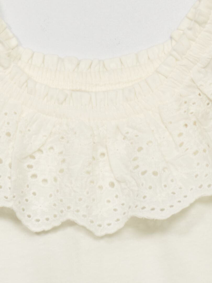 Tanktop met Engelse borduursteek - Wit
