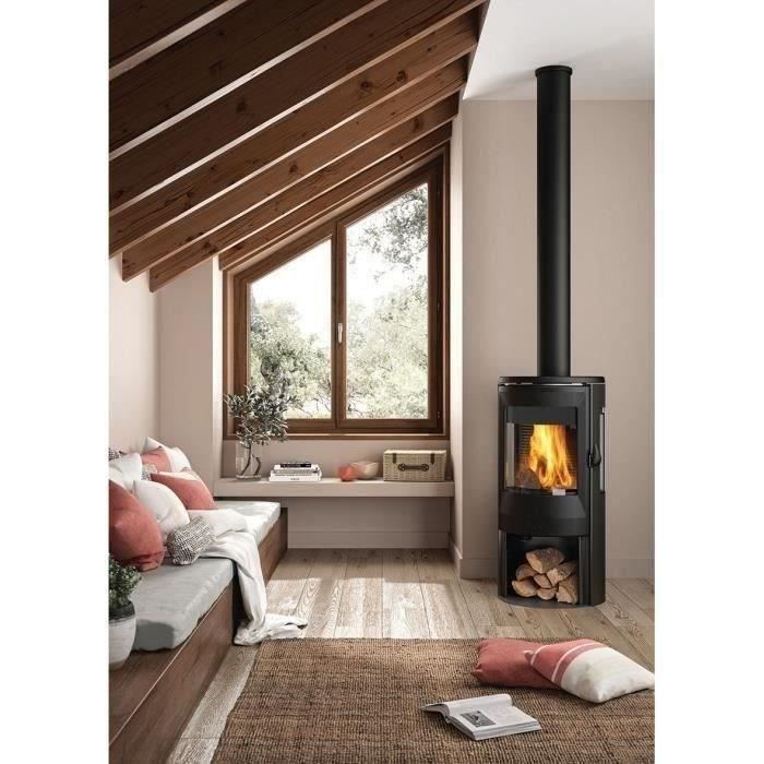 Poêle à bois - INVICTA - Neosen Plus 3 vitres raccordable - 8 KW - Bûches 40 cm