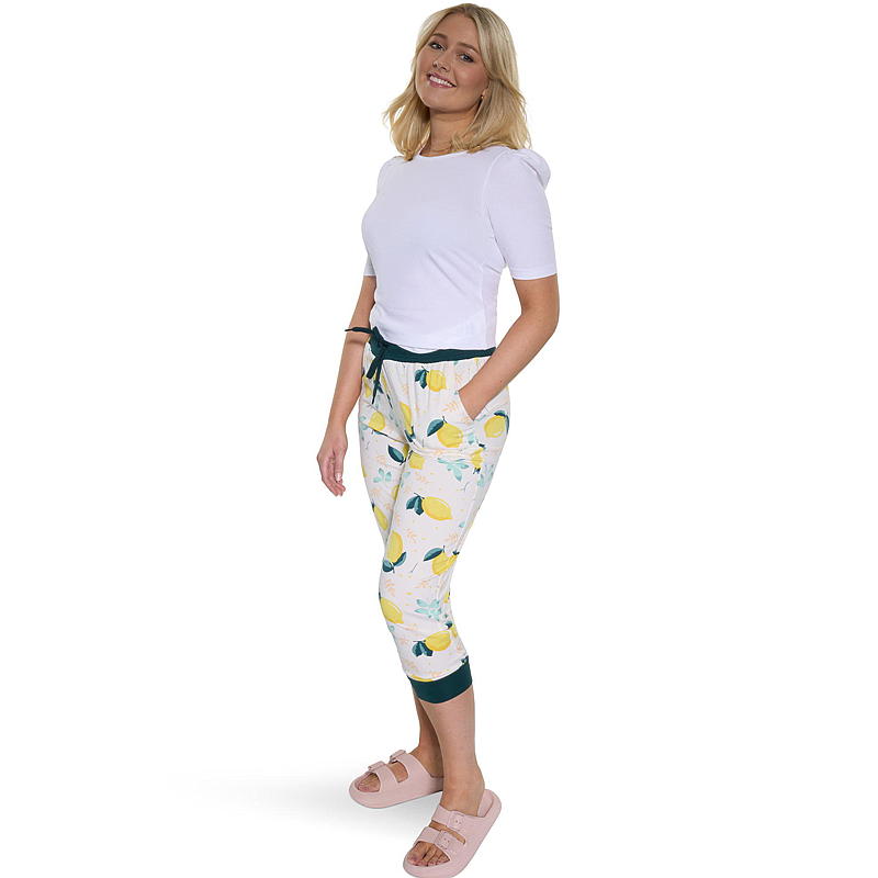 Pantalones cómodos talla S-XL con estampado de limón